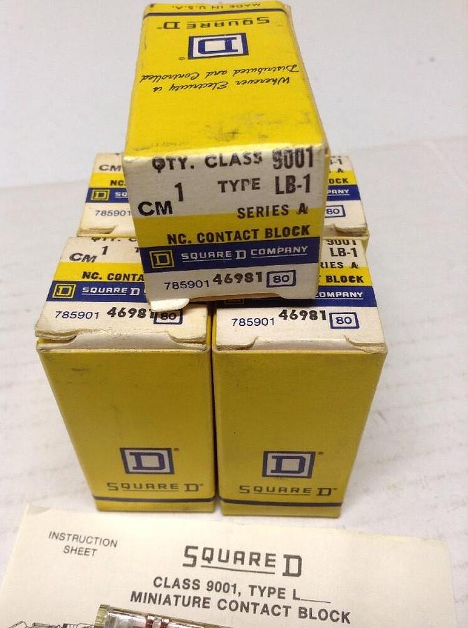 Square D,LB-1,N.C. Contract Block Class 9001 LOT OF 5