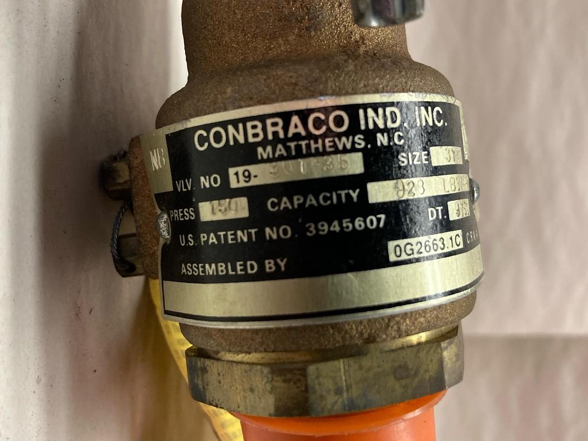 Used Conbraco,19-301-35,Pressure Relief Valve 3/4 Inch 150PSI 928 LBS/HR