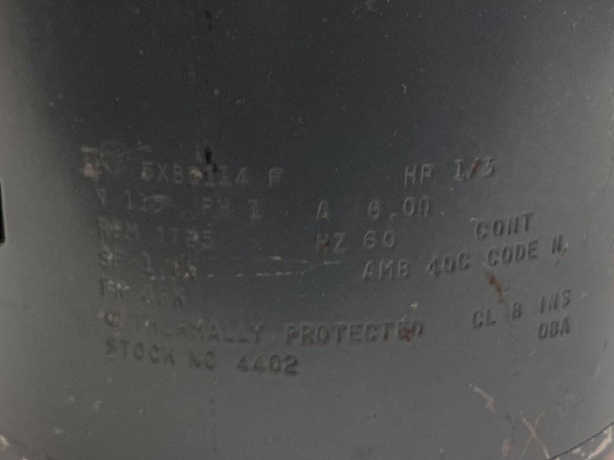 Used General Electric,5XBG114 F,1-Phase AC Motor 60hz 1/3Hp 1725rpm