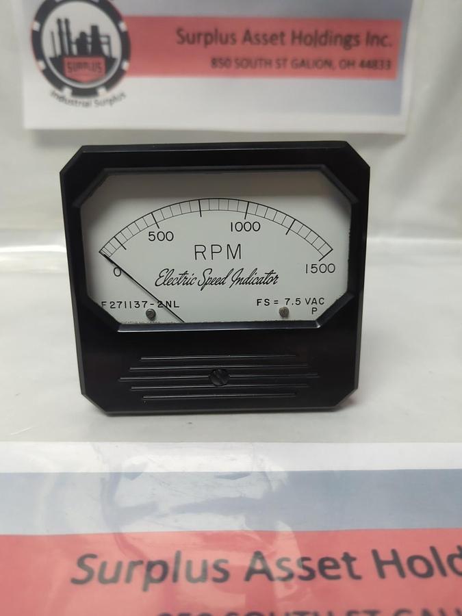 Used TRIPLETT,F271137-2NL,ELECTRIC SPEED INDICATOR METER 0-1500 PRE-OWNED