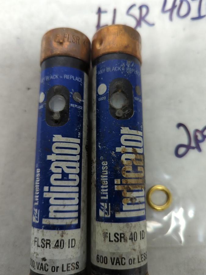 Used LITTELFUSE,FLSR40ID,INDICATOR 40 AMP FUSE LOT OF 2 PRE-OWNED