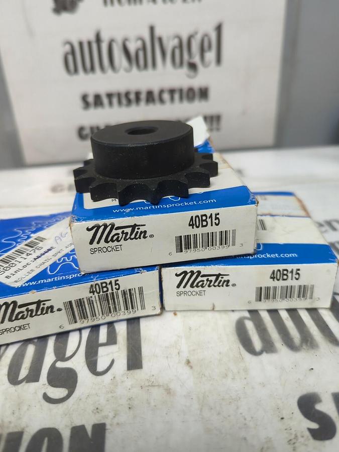 MARTIN,40B15,1/2 INCH BORE 15 TEETH #40 CHAIN SPROCKET LOT OF 3 NOS