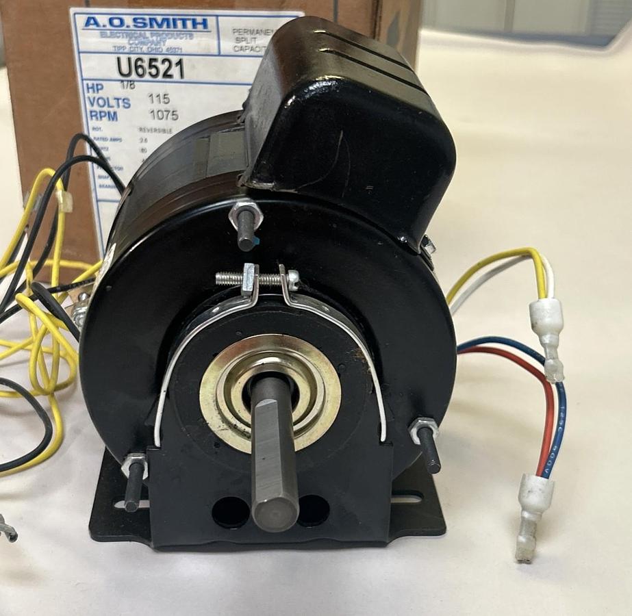 AO SMITH,U6521,HEATER FAN MOTOR 1/8HP 115V 1075RPM 1PH 42Y FRAME NOS