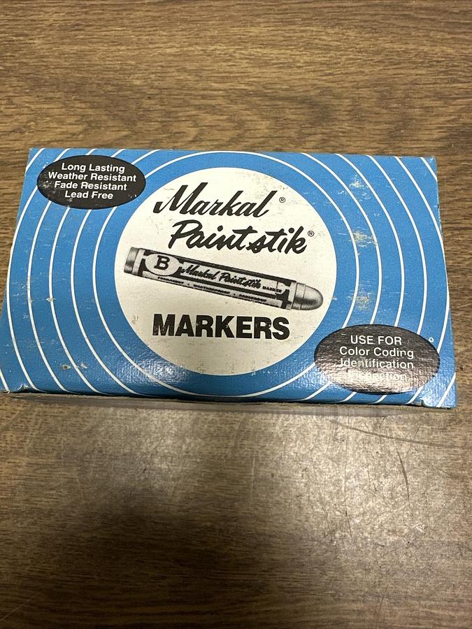 Used Markal Paintstik,80220-B,Brown Solid Marking Crayon Box of 12