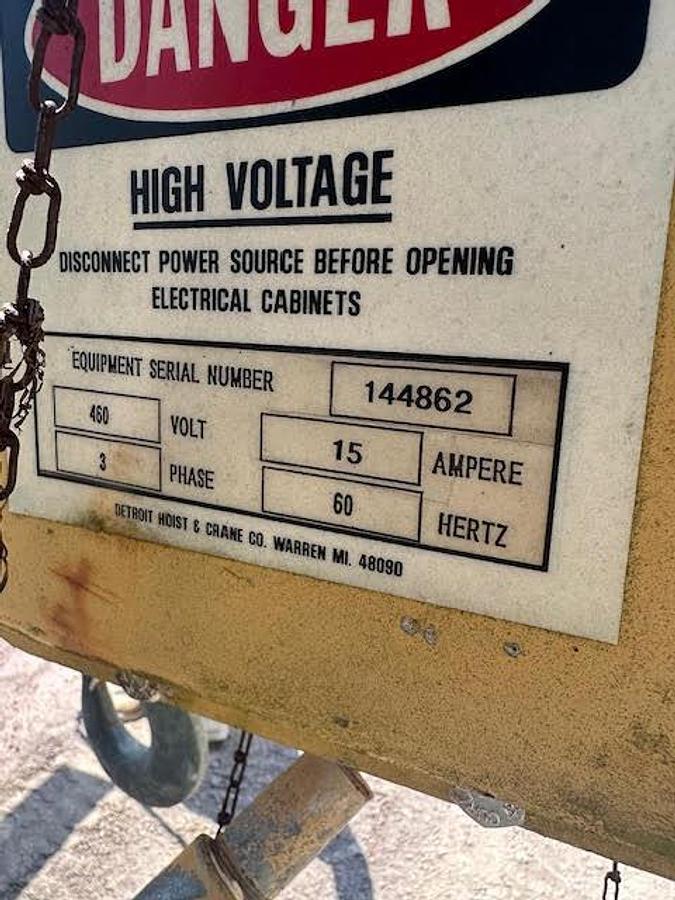 Used Detroit 7.5 Ton Crane Hoist
