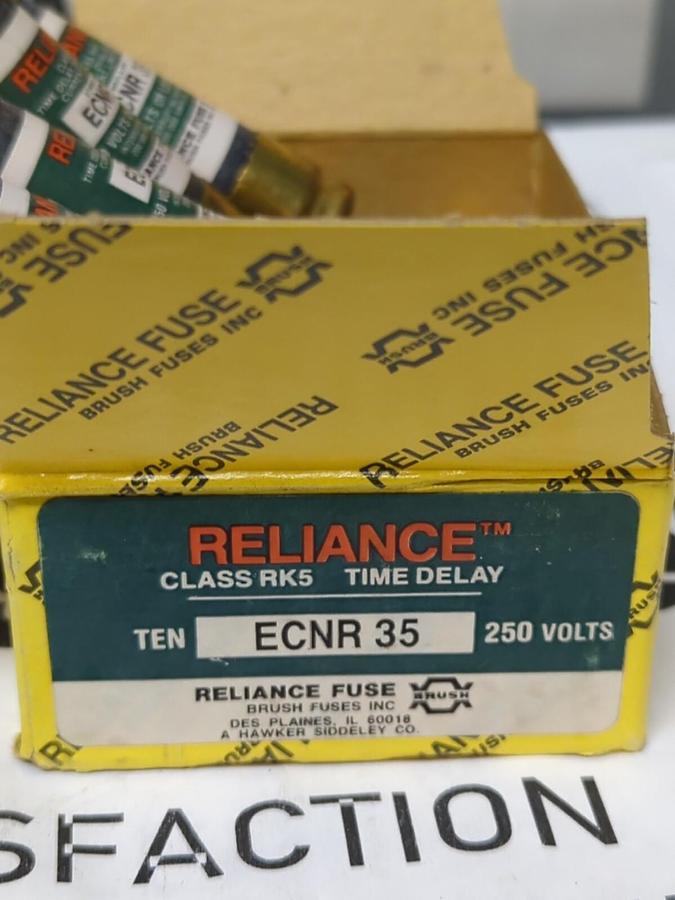 RELIANCE,ECNR-35,TIME DELAY 35 AMP 250V FUSES BOX OF 10 NEW