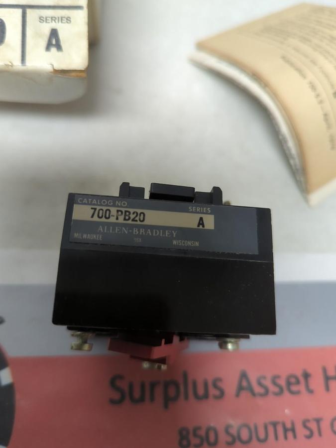 ALLEN-BRADLEY,700-PB20,SERIES A SECOND ADDED DECK 2 N.O. CONTACTS NOS