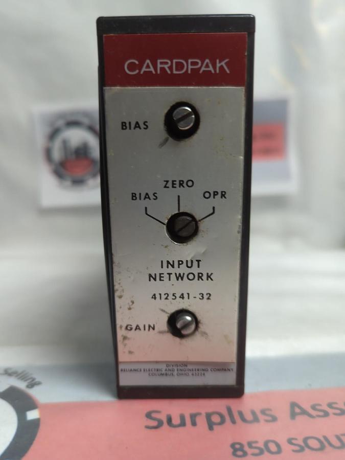 Used RELIANCE ELECTRIC,412541-32,CARDPAK INPUT NETWORK PRE-OWNED