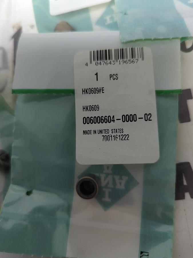 INA,HK0609,NEEDLE ROLLER BEARING 6MM BORE 10MM OD 9MM WIDE LOT OF 8 NEW