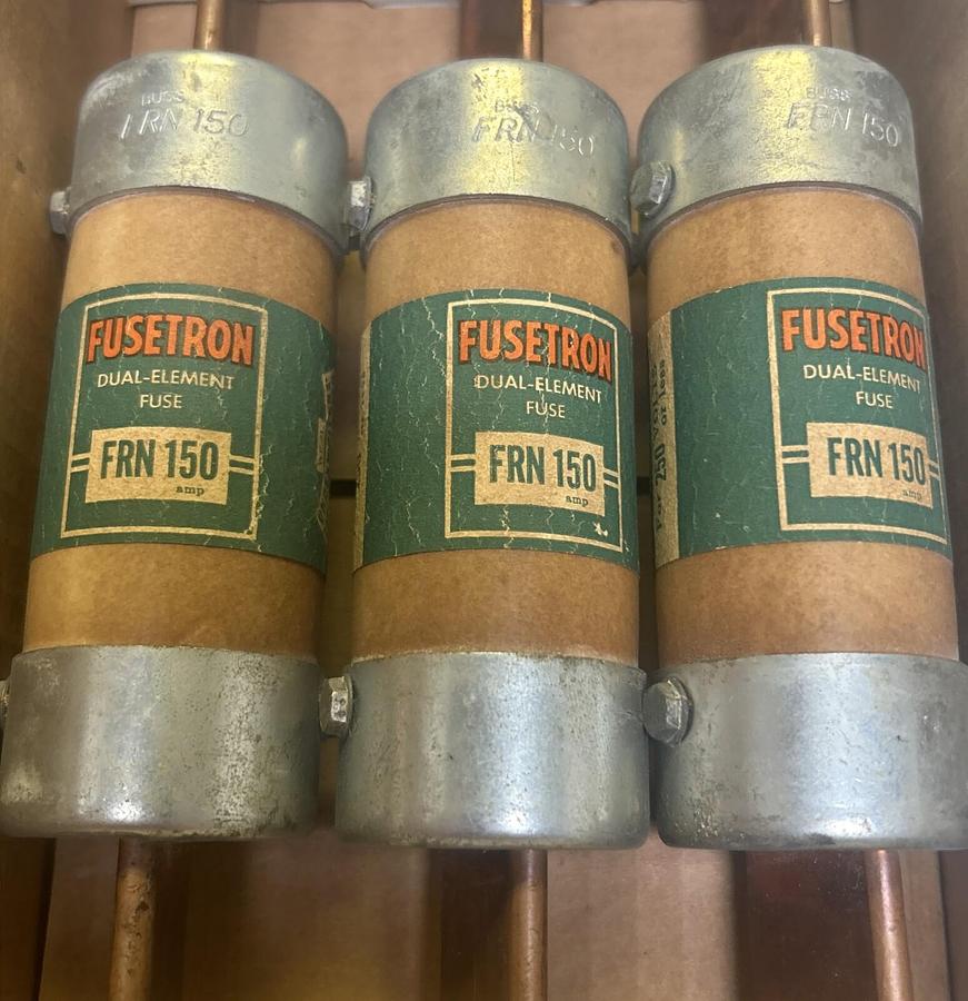 Used BUSSMANN,FRN150,FUSETRON FUSE 150A 250V LOT OF 3