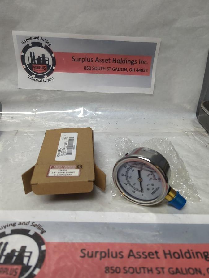 MARSH,J7652P,GAUGE 2-1/2 IN FACE 1/4 IN NPT BOTTOM CONNECTION 0-160PSI NOS