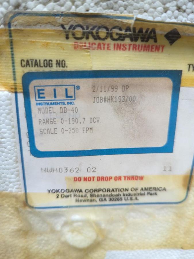 YOKOGAWA,DB-40,AMMETER 0-250 FPM NOS