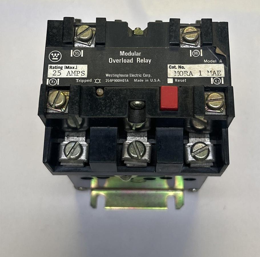 Used WESTINGHOUSE,MORA1MAE,MODULAR OVERLOAD RELAY 25A 600V