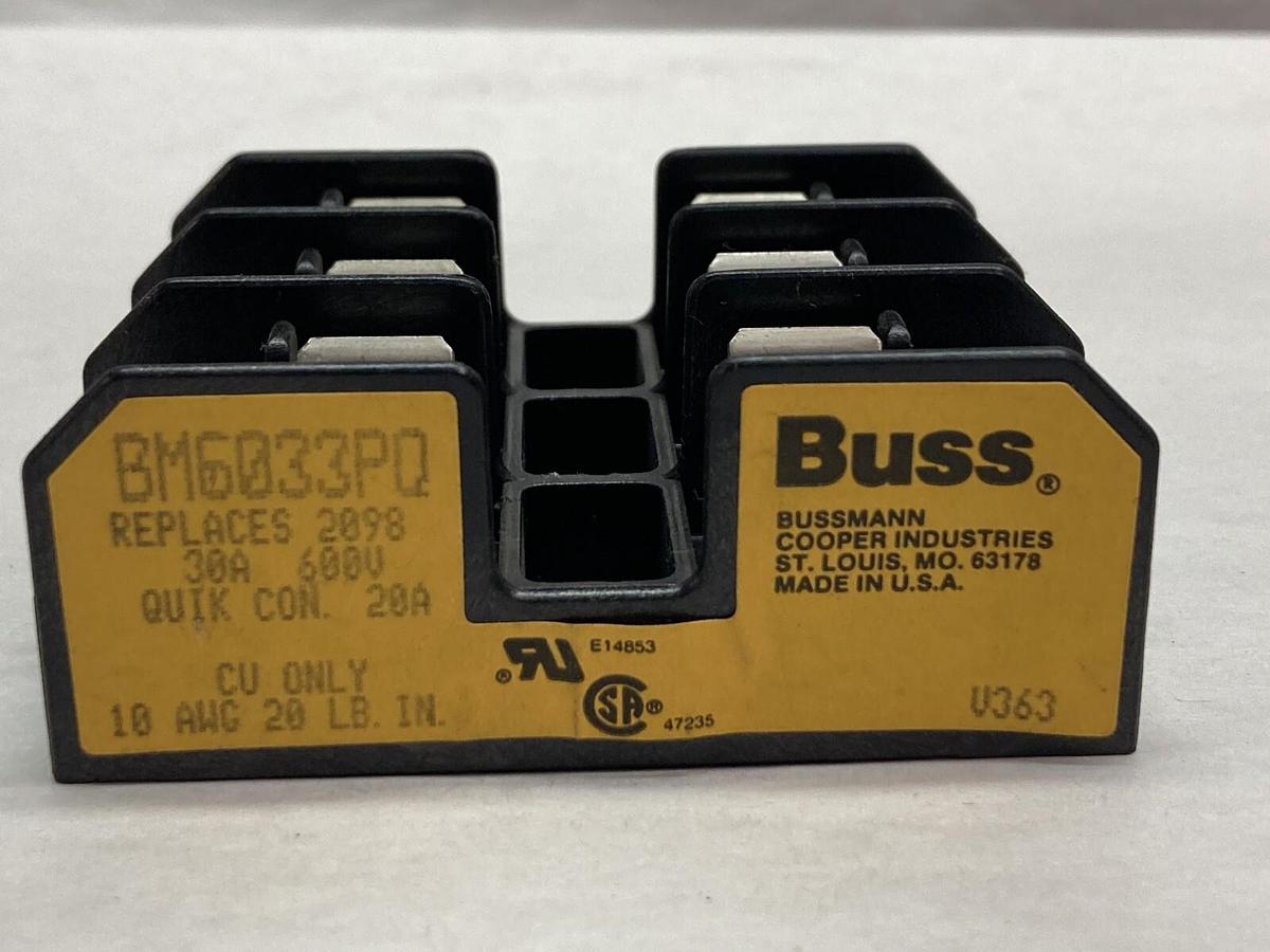 Used Bussmann,BM6033PQ,Fuseholder 30A 600V