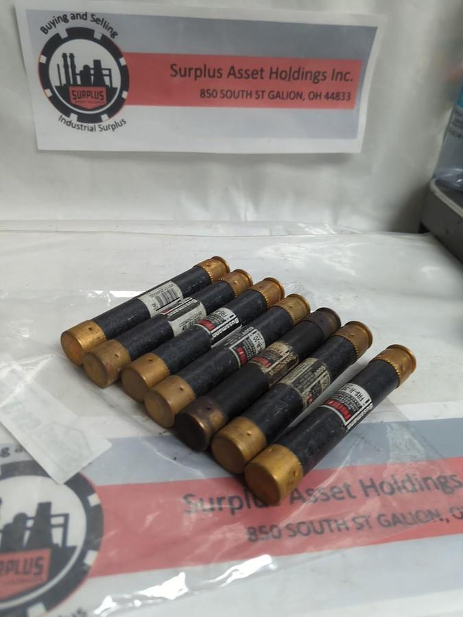 Used COOPER BUSSMANN,FRS-R-20,FUSETRON 20 AMP FUSE LOT OF 7 PRE-OWNED