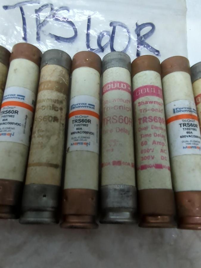 Used FERRAZ GOULD SHAWMUT,TRS60R,TRI-ONIC 60 AMP FUSE LOT OF 11