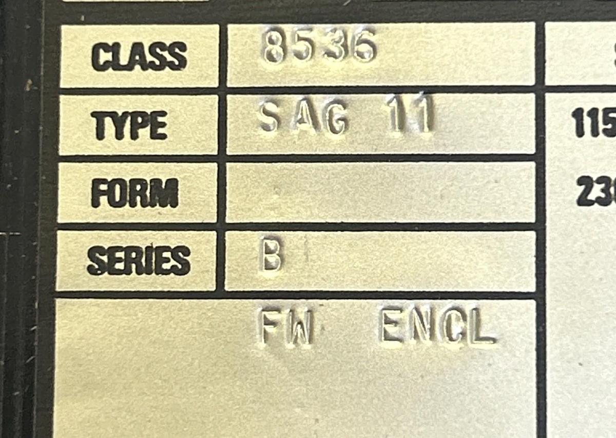 SQUARE D,8536SAG11,MAGNETIC MOTOR STARTER SIZE 00 NOS