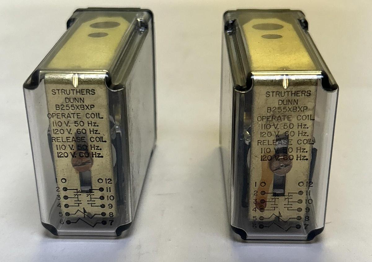 Used STRUTHERS DUNN,B255XBXP,PLUG IN RELAY LOT OF 2