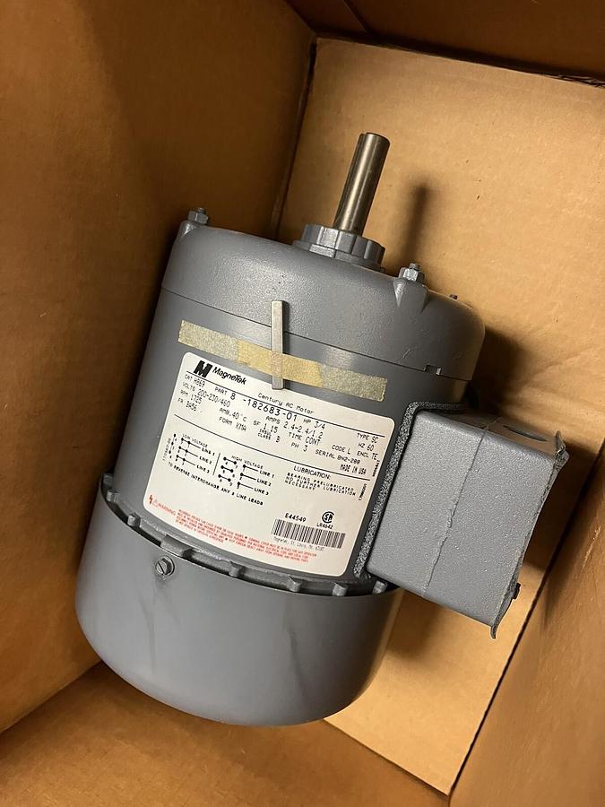 MAGNETEK,H869, 3/4HP AC MOTOR 1725RPM 3PH BA56 8-182683-01