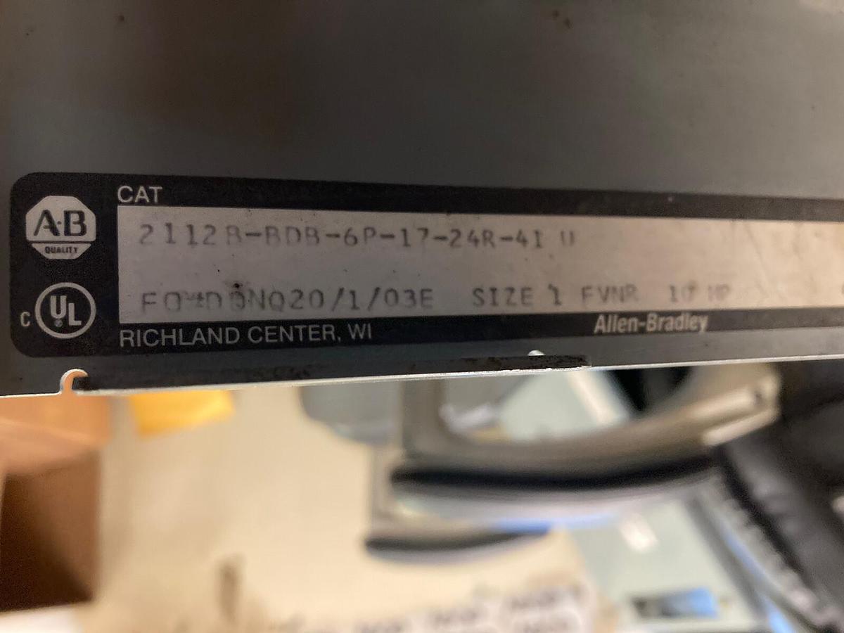 Used Allen-Bradley,2100 2112B,Size 1 Fused MCC 12 INCH Starter Feeder Bucket