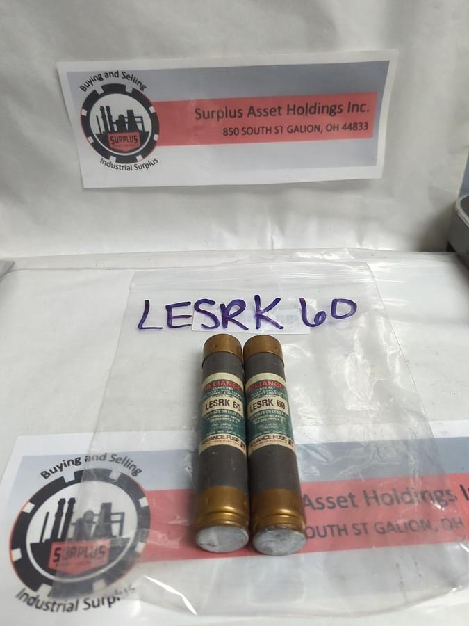 Used RELIANCE,ESRK60,TIME DELAY 60 AMP FUSE LOT OF 2 PRE-OWNED