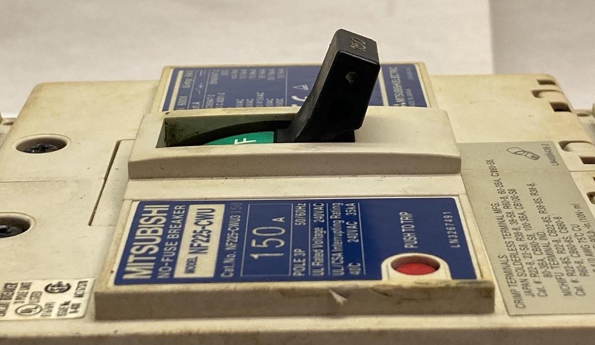 Used Mitsubishi,NF225-CWU,No-Fuse Breaker 150A