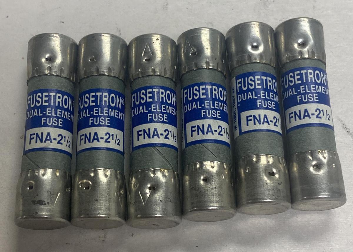 Cooper Bussmann,FNA-2-1/2,Fusetron Lot Of 6 NOS
