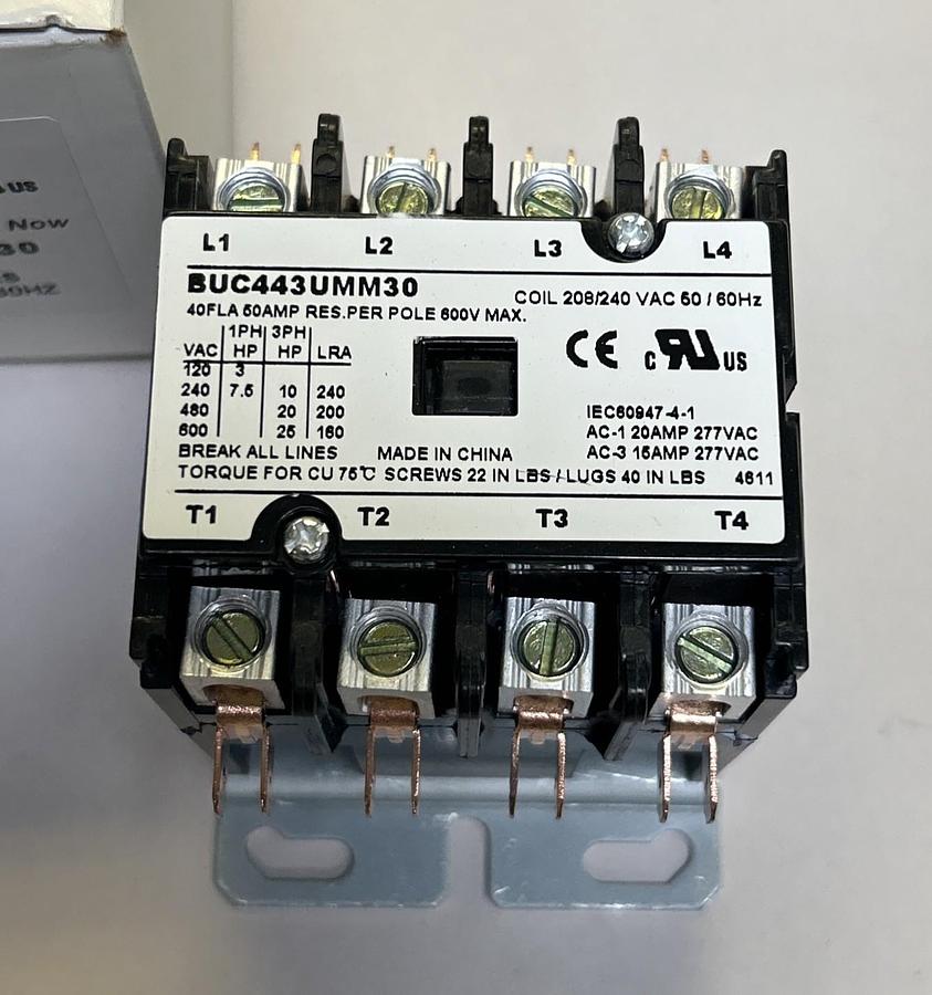 BREAKERS UNLIMITED,BUC443UMM30,DEFINITE PURPOSE CONTACTOR NOS