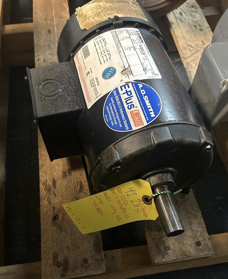 Used AO SMITH,E122,MOTOR 2HP 230/460V 1745RPM 3PH M145T FRAME