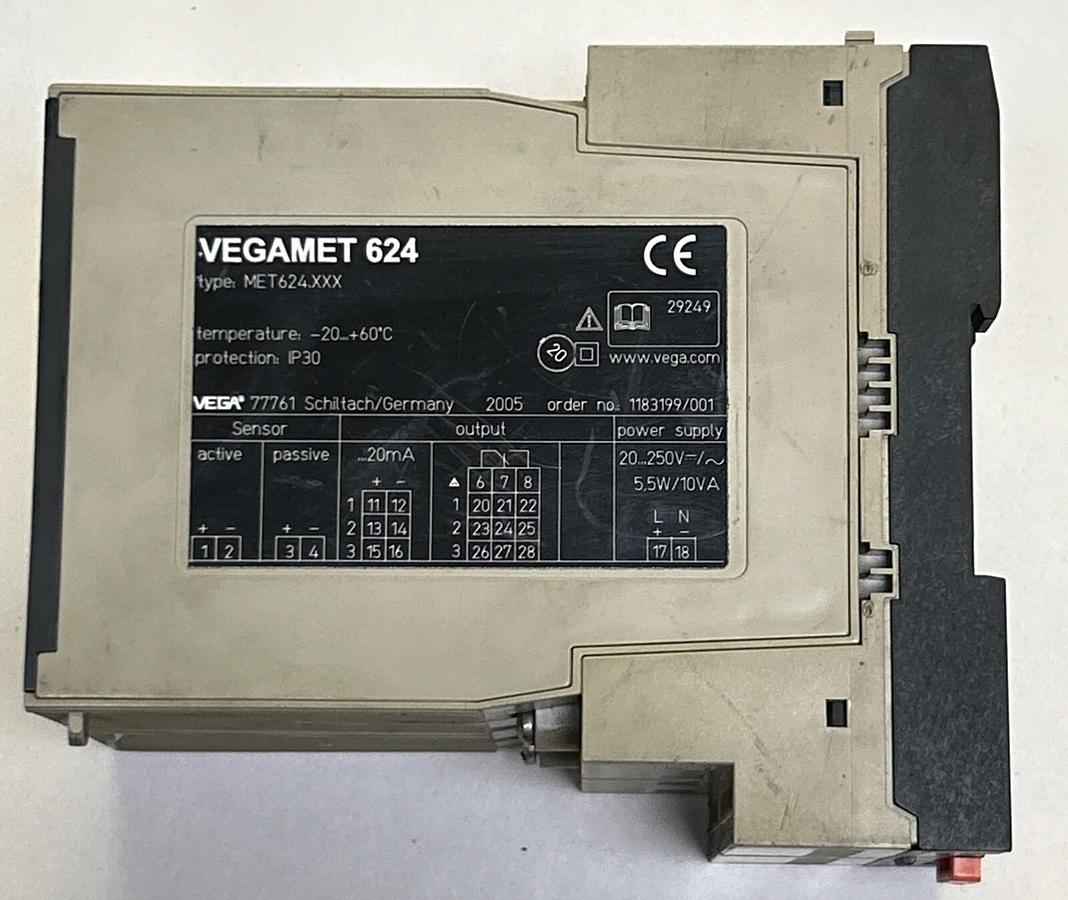 Used VEGA,MET624.XXX,CONTROLLER AND DISPLAY INSTRUMENT FOR LEVEL SENSORS