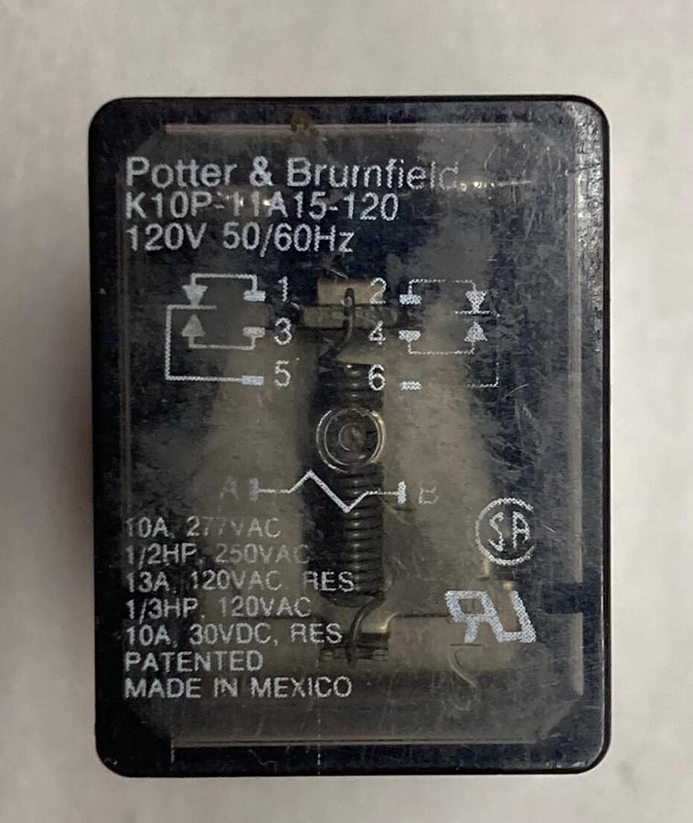 Potter & Brunfield,K10P-11A15-120,Power Relay 120V 50/60Hz