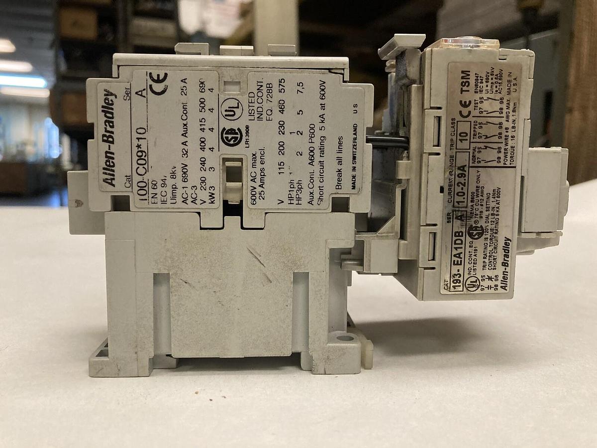 Used Allen Bradley,100-C09*10,Ser A Contactor w/193-EA1DB Ser B Overload Relay