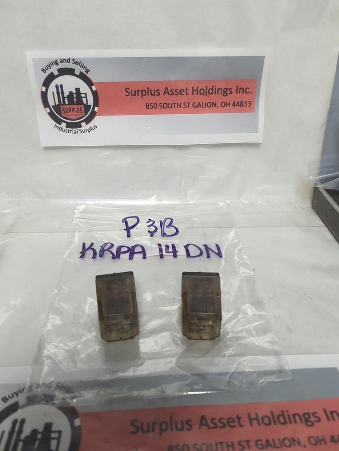 Used P&B,KRPA14DN,PLUG IN RELAY 11-PIN LOT OF 2 PRE-OWNED