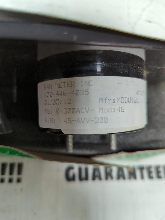 MODUTEC JEWELL INSTRUMENTS,0-300VDC, PANEL MOUNT ANALOG METER NOS