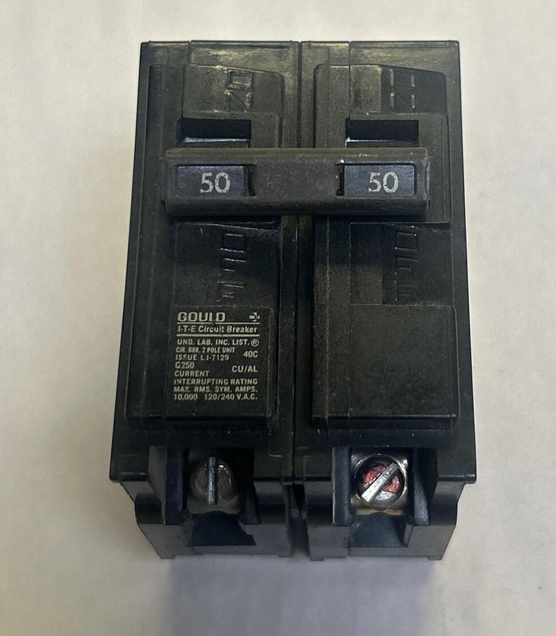 Used GOULD ITE,EQP250,CIRCUIT BREAKER 50A 120/240V 2P