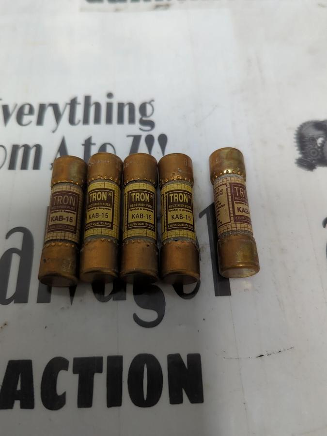 COOPER BUSSMANN,KAB-15,RECTIFIER 15 AMP FUSES LOT OF 5 NOS