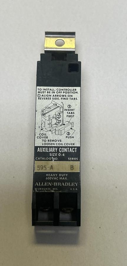 Used ALLEN BRADLEY,595-A,AUXILIARY CONTACT SIZE 0-4