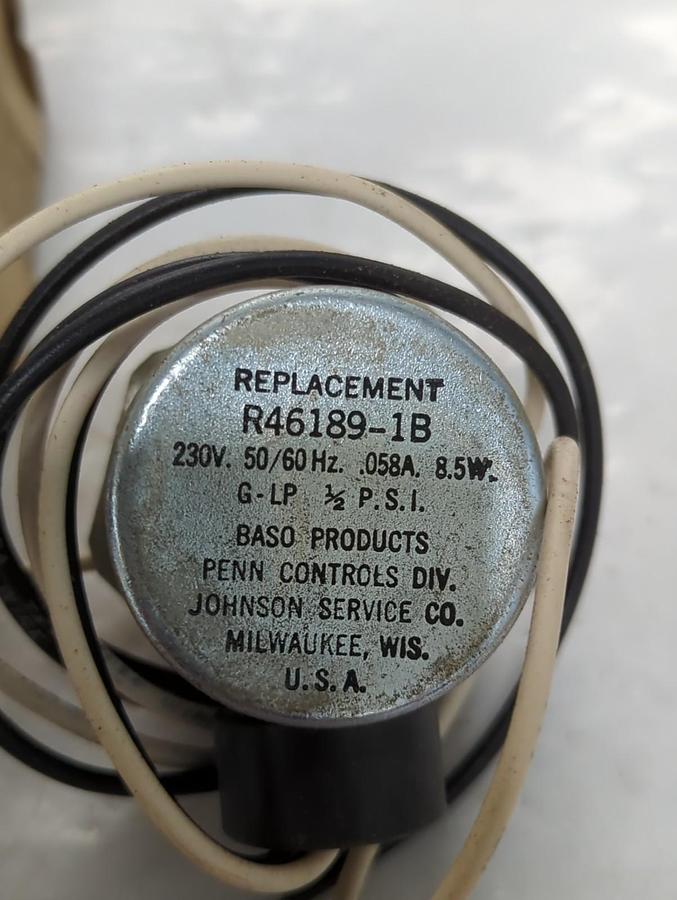 BASO,R46189-1B,BASOID COIL REPLACEMENT 230V 50/60HZ .058A 8.5W G-LP 1/2PSI NOS