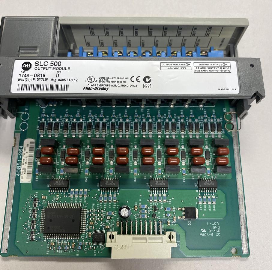 Used ALLEN BRADLEY,1746-OB16,SER D OUTPUT MODULE LOT OF 2