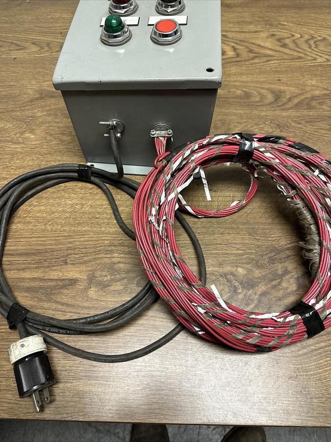 Used SCE,8x8x6,Enclosure W/A-B 1606-XLP Power Supply and IDEC Push Buttons