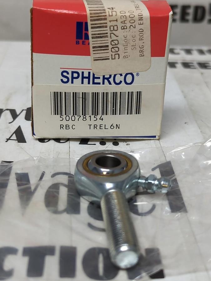 RBC SPHERCO,TREL-6N,ROD END BEARING .375" BORE NOS