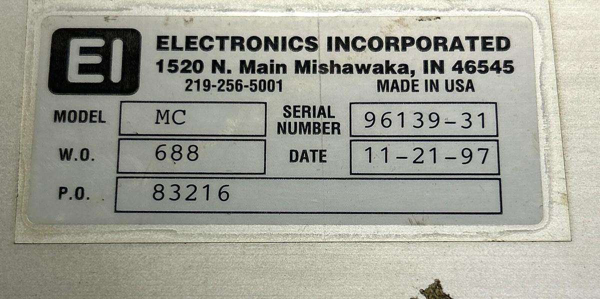 Used ELECTRONICS INC,MC,SHOT FLOW CONTROLLER
