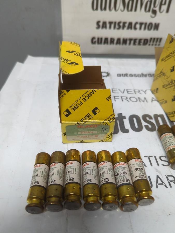 RELIANCE,ECNR-6-1/4,TIME DELAY 6-1/4 AMP FUSES LOT OF 17