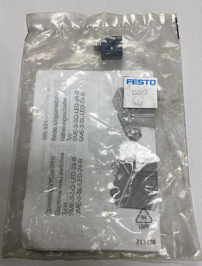 Used FESTO,SME-3-SL-LED-24-B,REED SWITCH 0.5AMP 24V NEW
