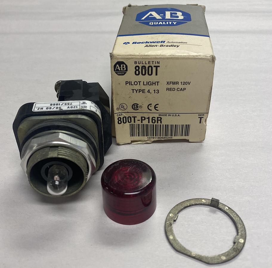 ALLEN-BRADLEY,800T-P16R,SERIES T RED PILOT LIGHT NOS