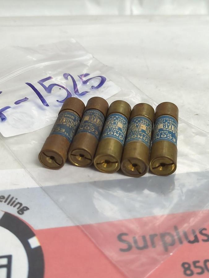 ECONOMY,F-1525,RENEWABLE FUSE 15 AMP LOT OF 5 PRE-OWNED