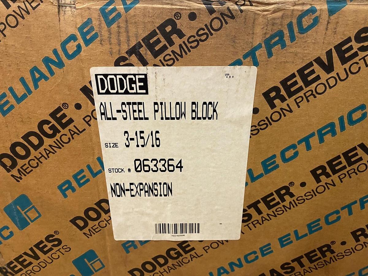 Used DODGE,063364,NON EXPANSION ALL STEEL PILLOW BLOCK BEARING SIZE 3-15/16
