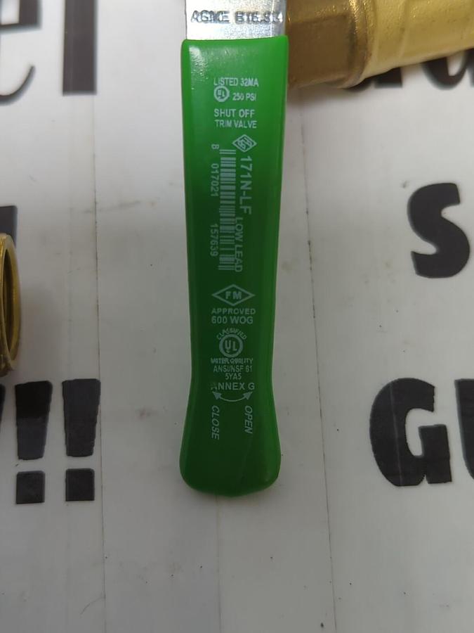 FM,125G-5G,3/8 INCH DN10 SHUT OFF VALVES LOT OF 8 NOS