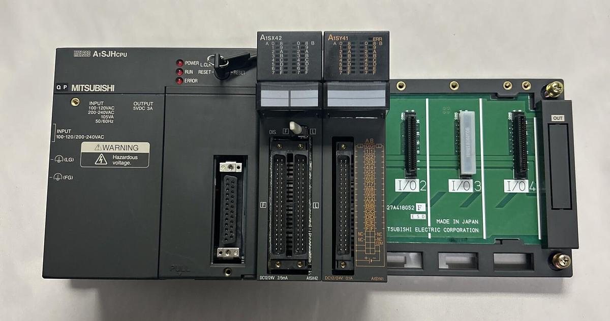 Used MITSUBISHI,A1SJHCPU A1SX42 A1SY41,PLC RACK