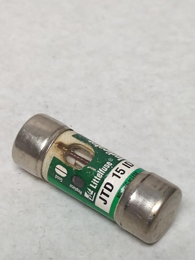 Used LITTELFUSE,JTD 15ID,INDICATOR 15 AMP FUSE PRE-OWNED